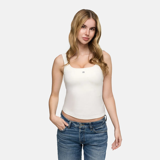 Canotta in cotone con reggiseno push-up integrato