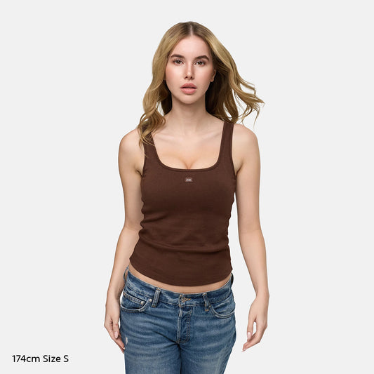 Canotta in cotone con reggiseno push-up integrato