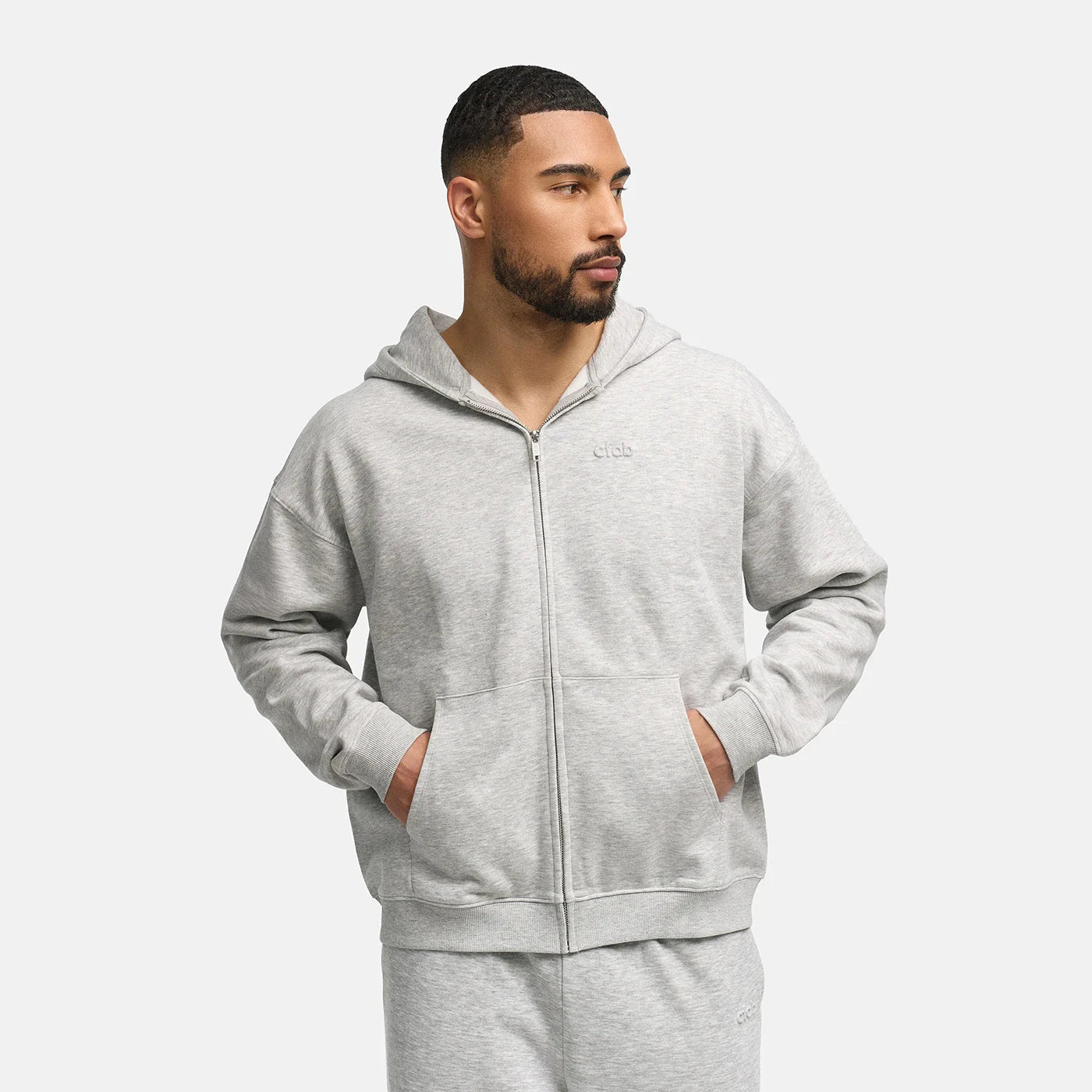 Heren Relaxed Fit Zip Hoodie
