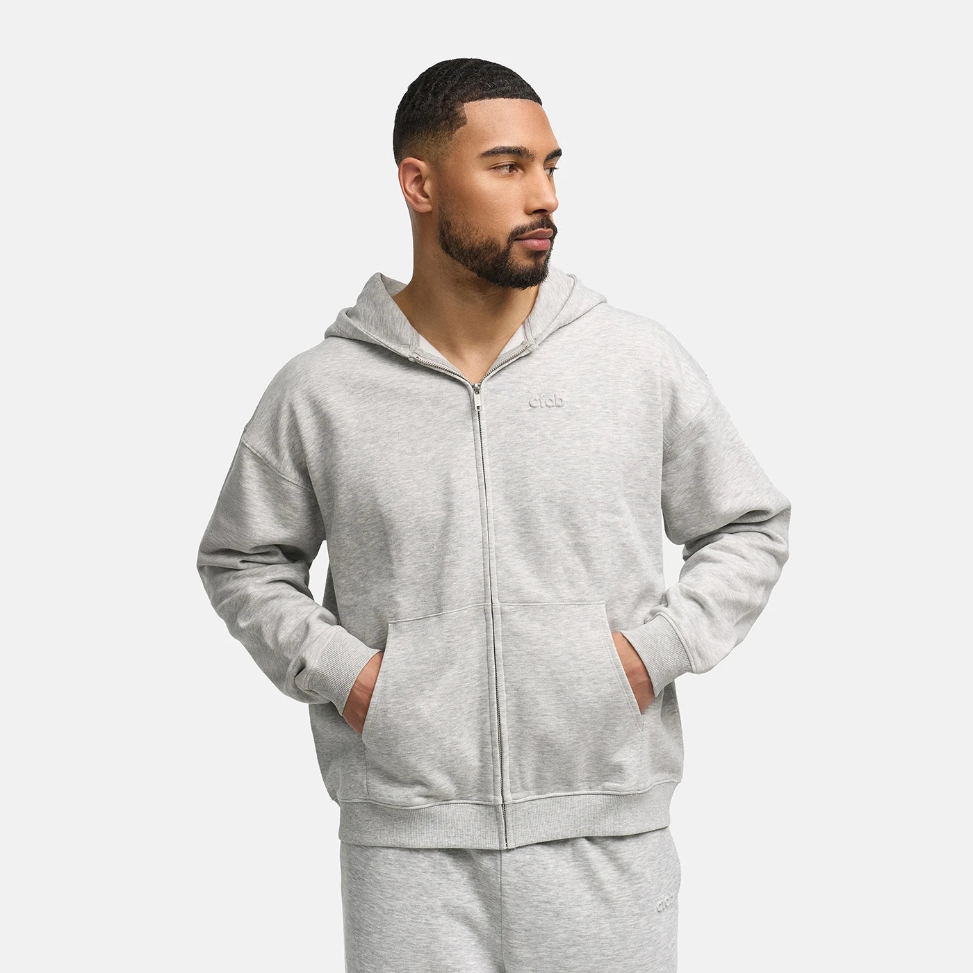 Menswear Relaxed Fit Zip Hoodie