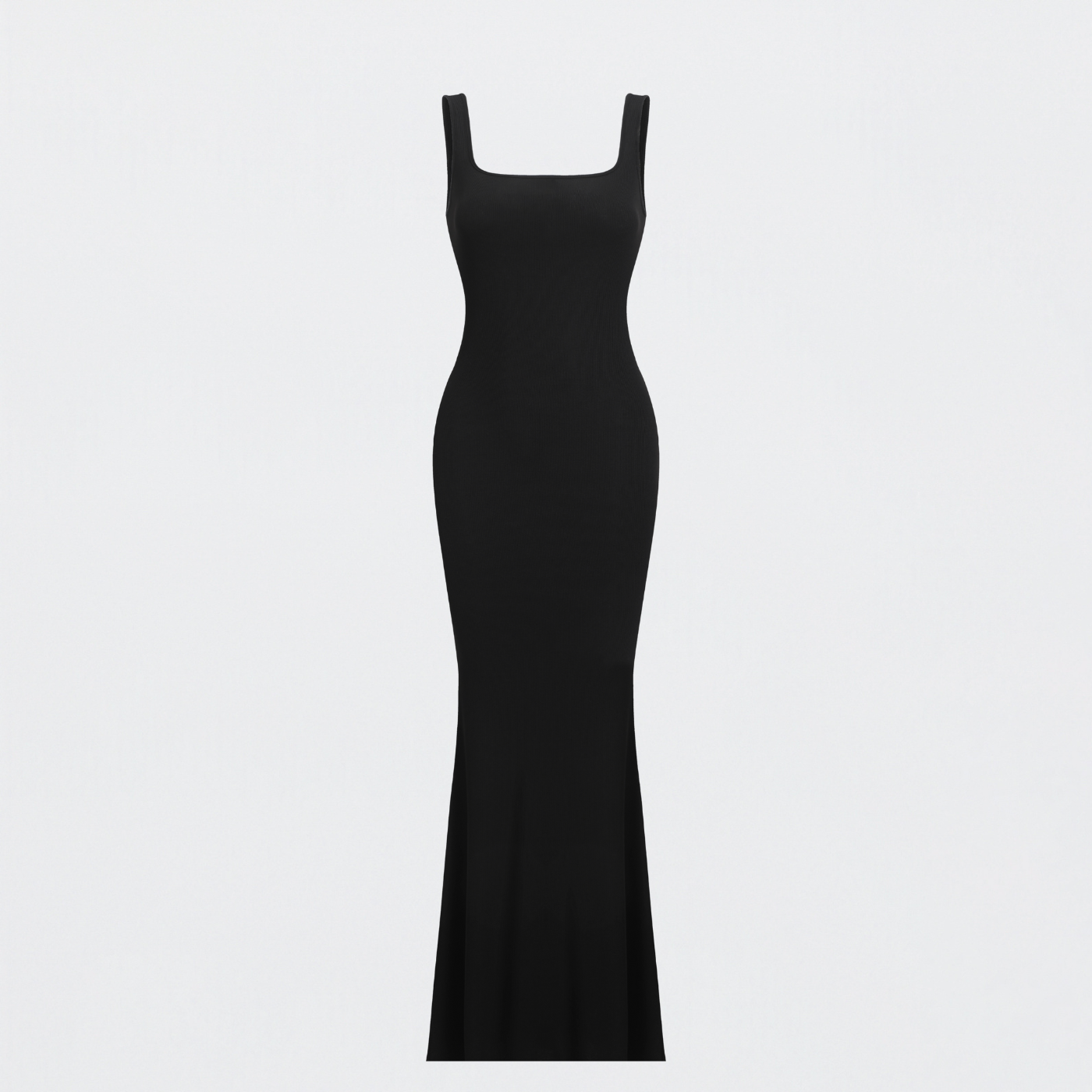Ribbet maxikjole med tanktop