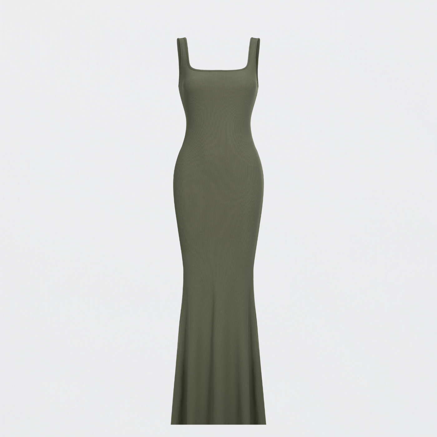 Ribbet maxikjole med tanktop