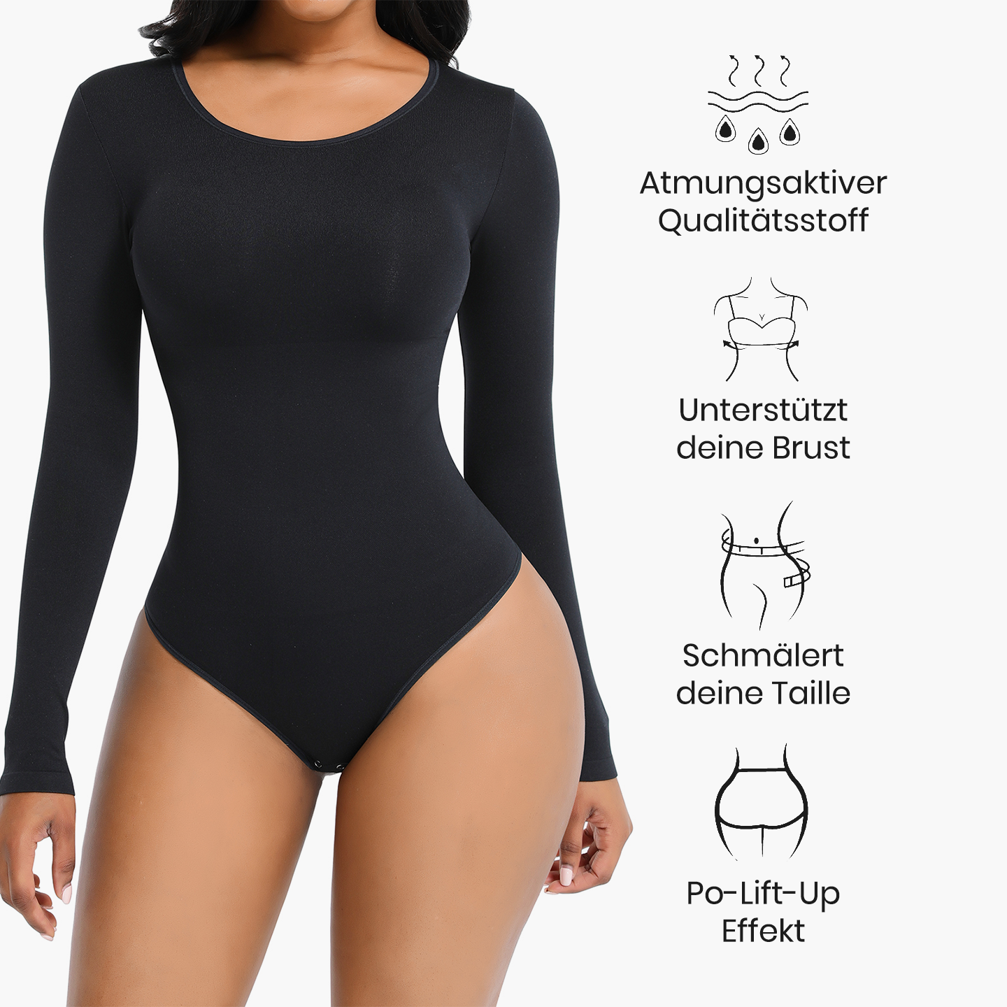 Langærmet Bodysuit Sculpting Shapewear
