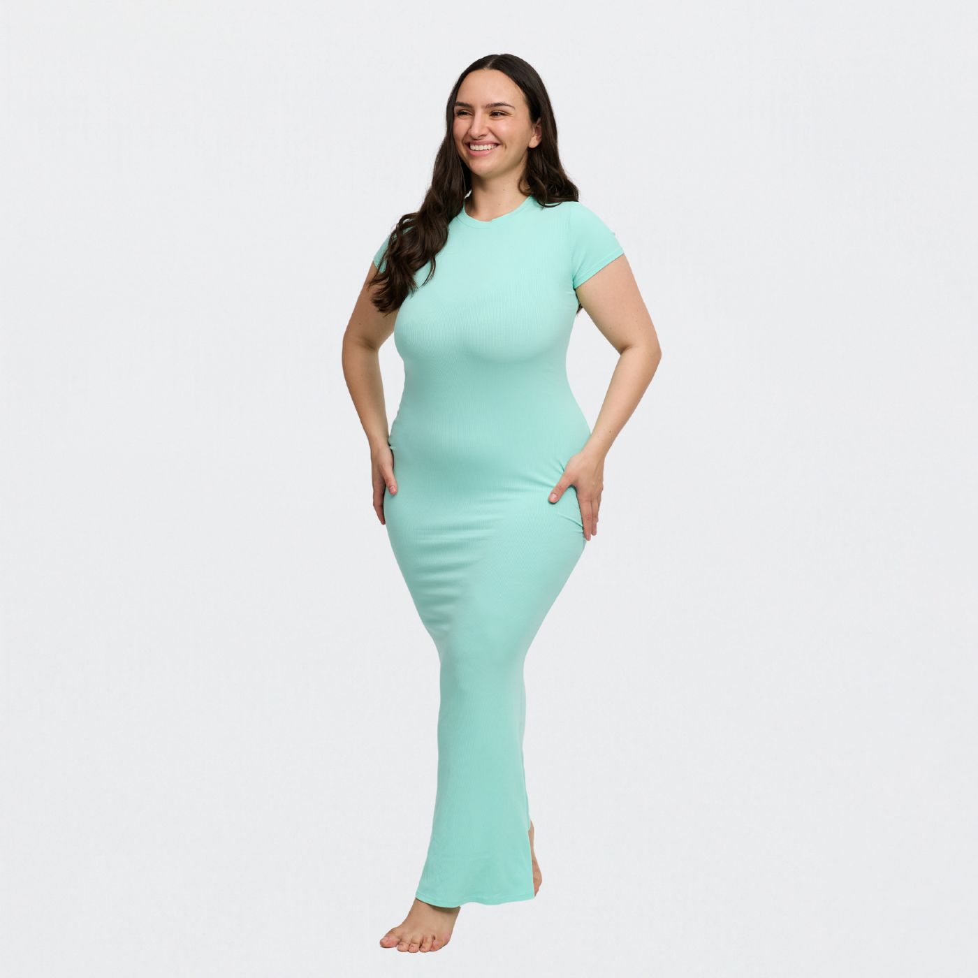 Ribbed T-shirt maxi dress