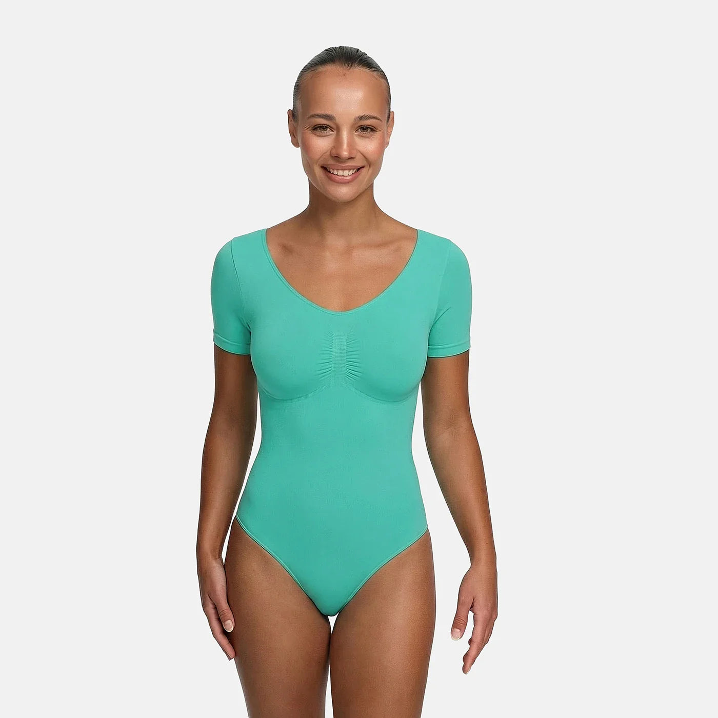 T-shirt bodysuit sculpting shapewear with briefs