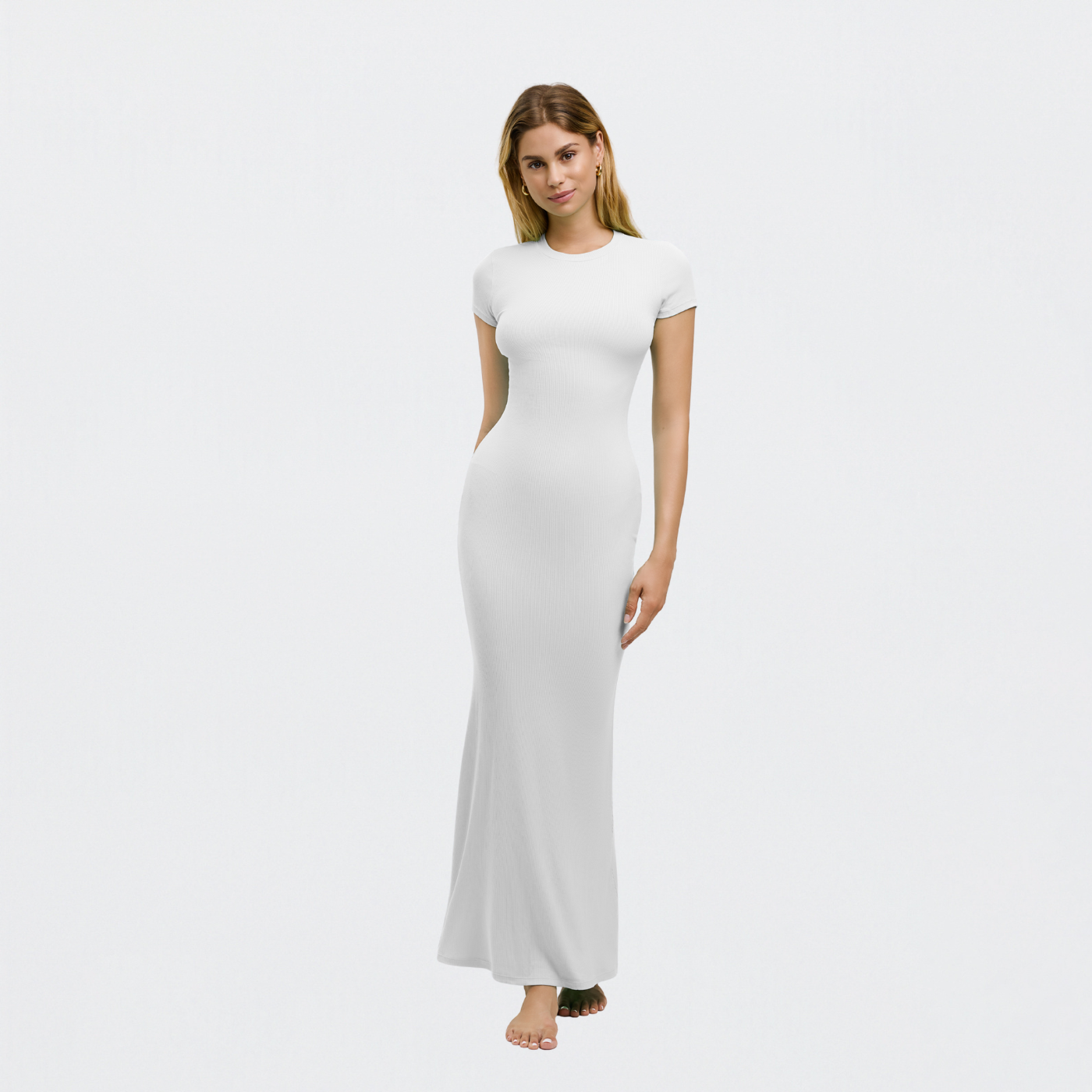 Ribbed T-shirt maxi dress