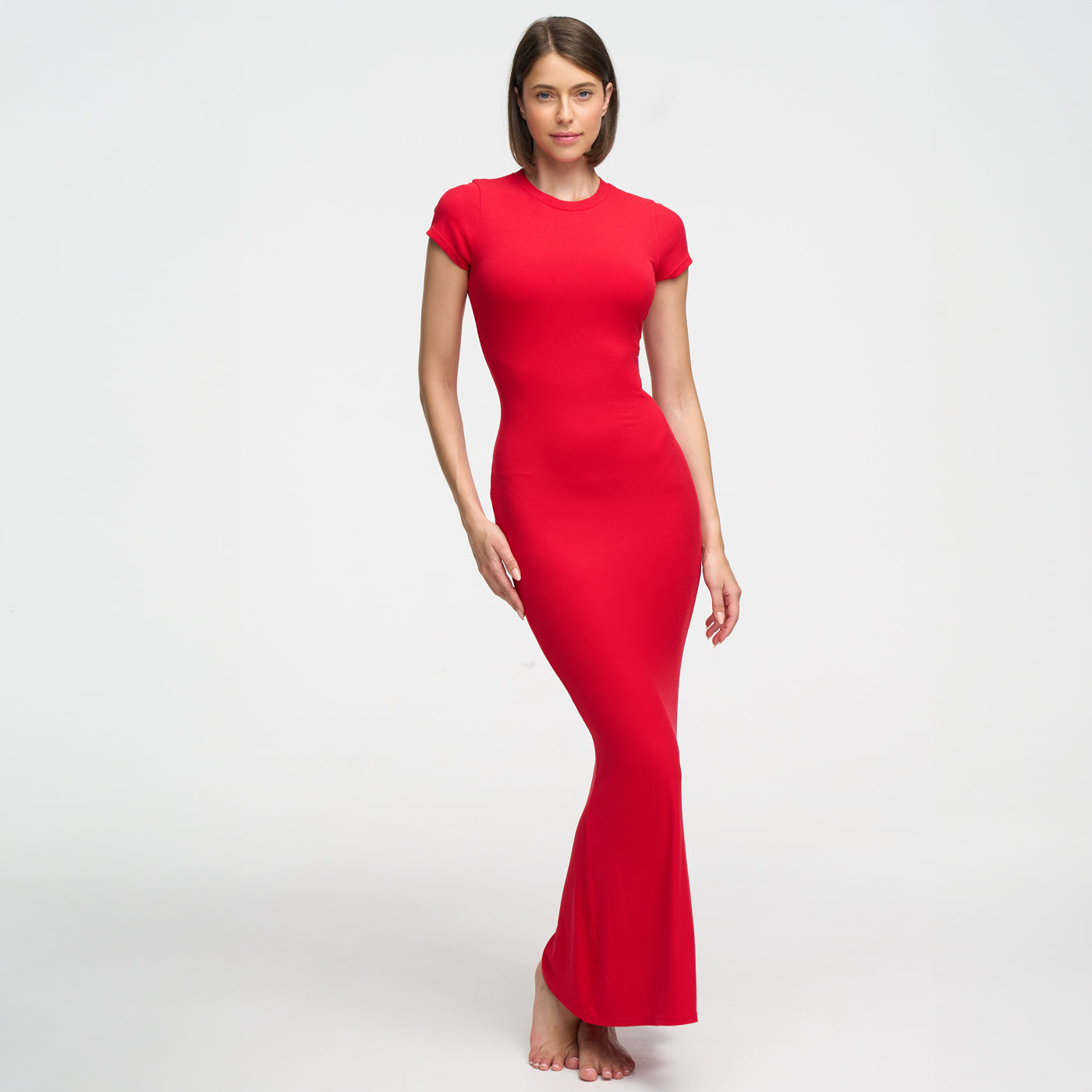 Ribbed T-shirt maxi dress