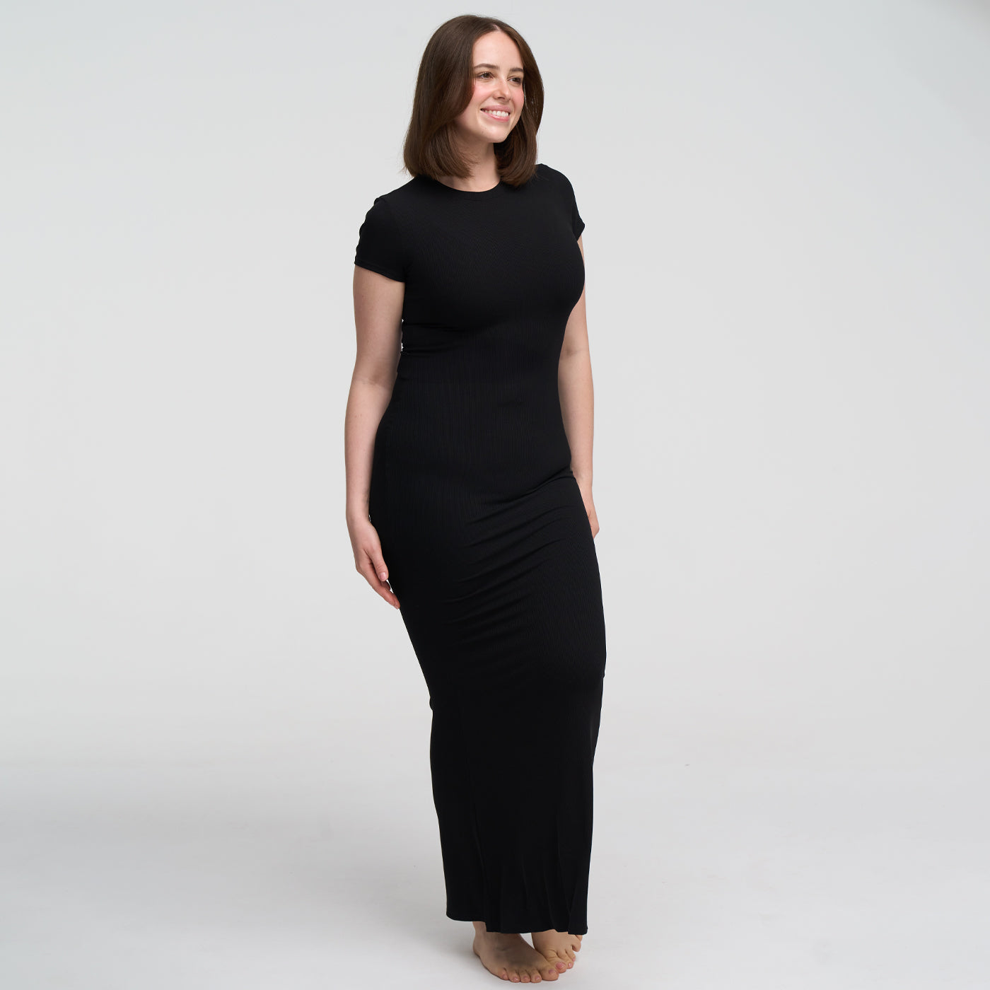 Ribbed T-shirt maxi dress
