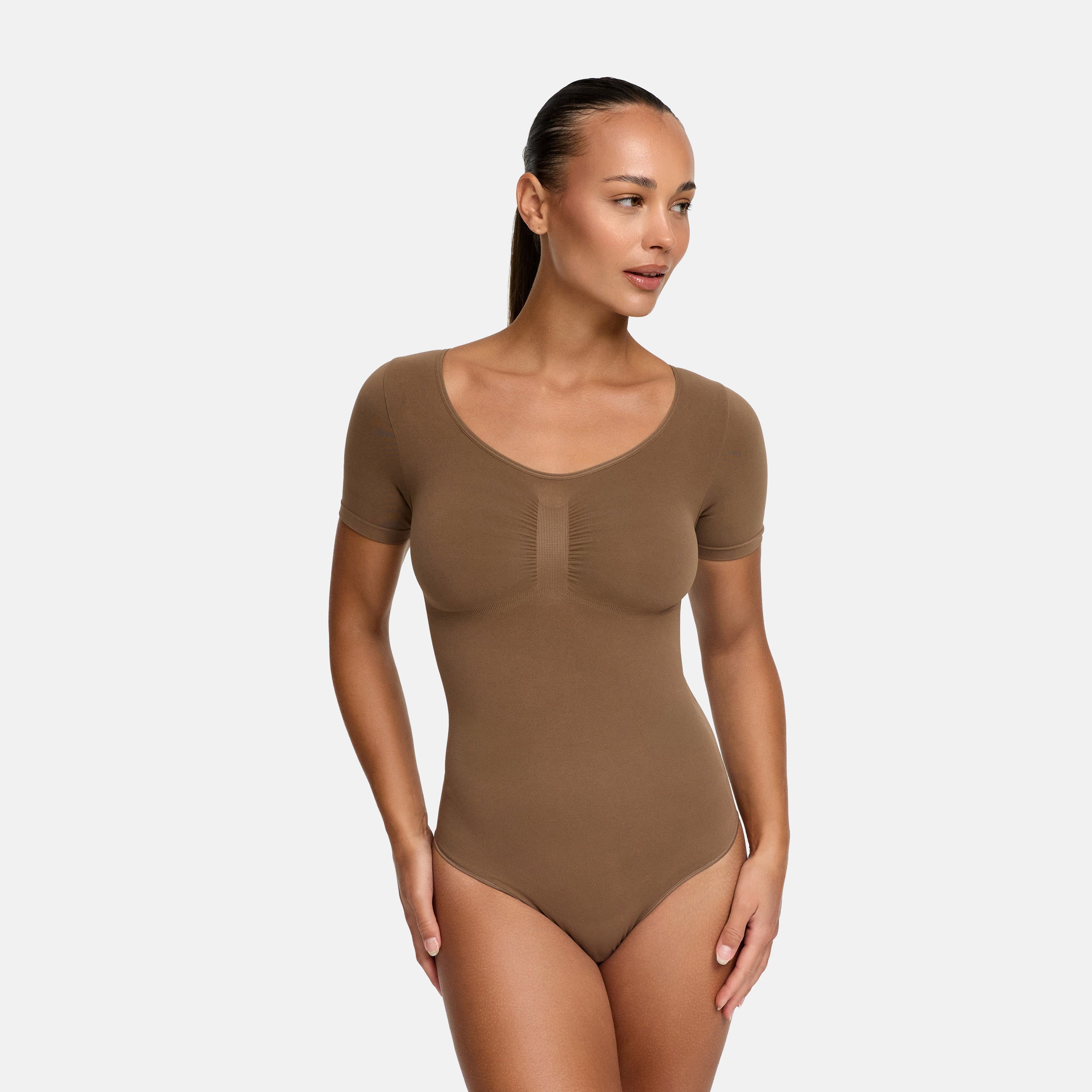 T-shirt bodysuit sculpting shapewear with briefs (#2)