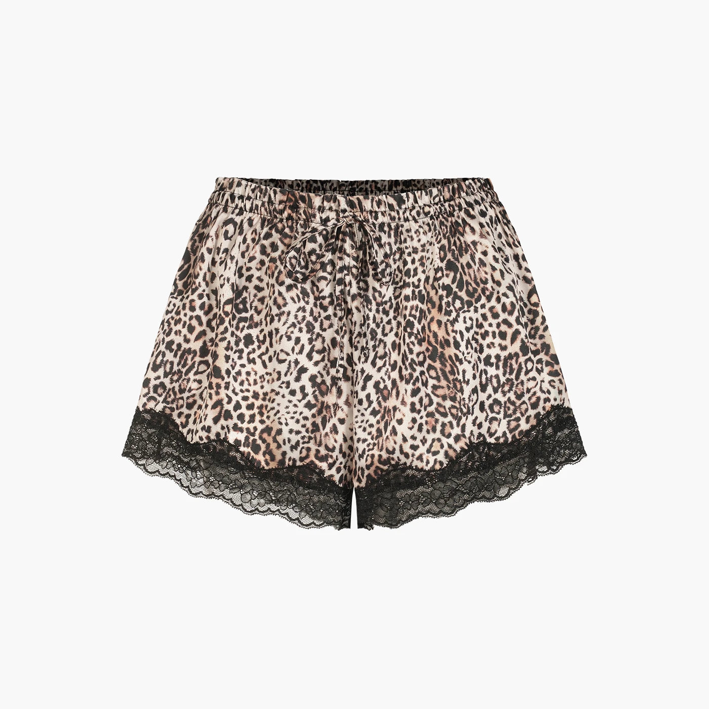 Satin shorts with lace