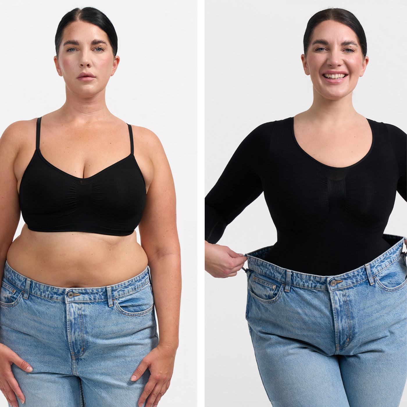 Body modelador de manga larga con braguita - Forma media
