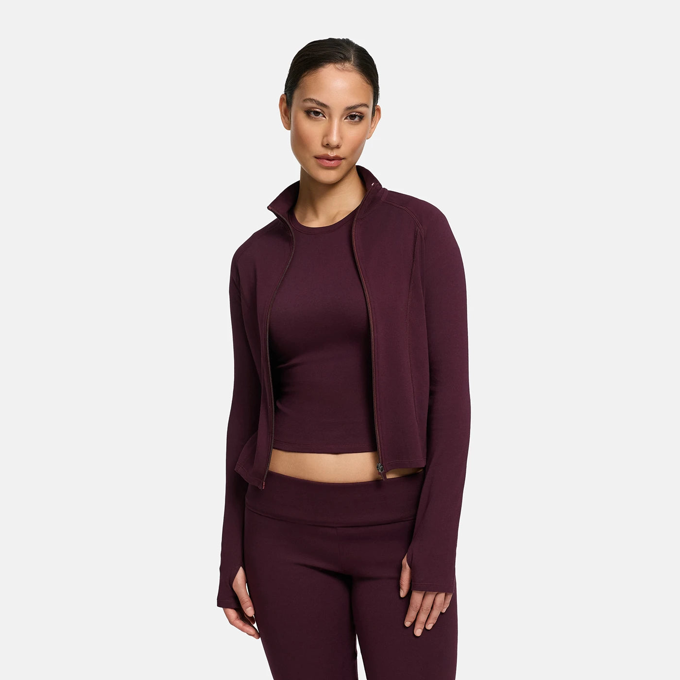 Giacca aderente in cotone con zip