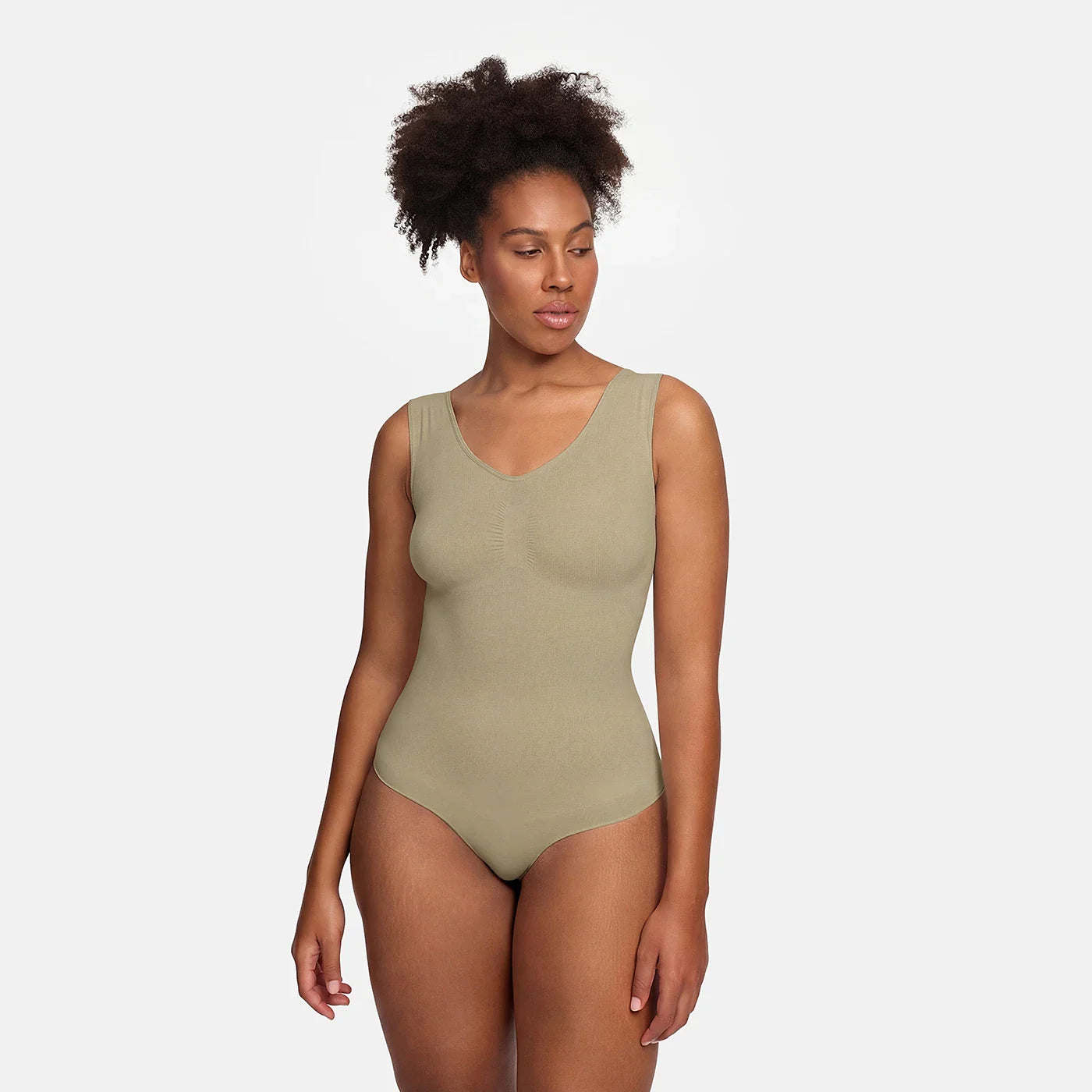 Tank bodysuit sculpting shapewear met slip