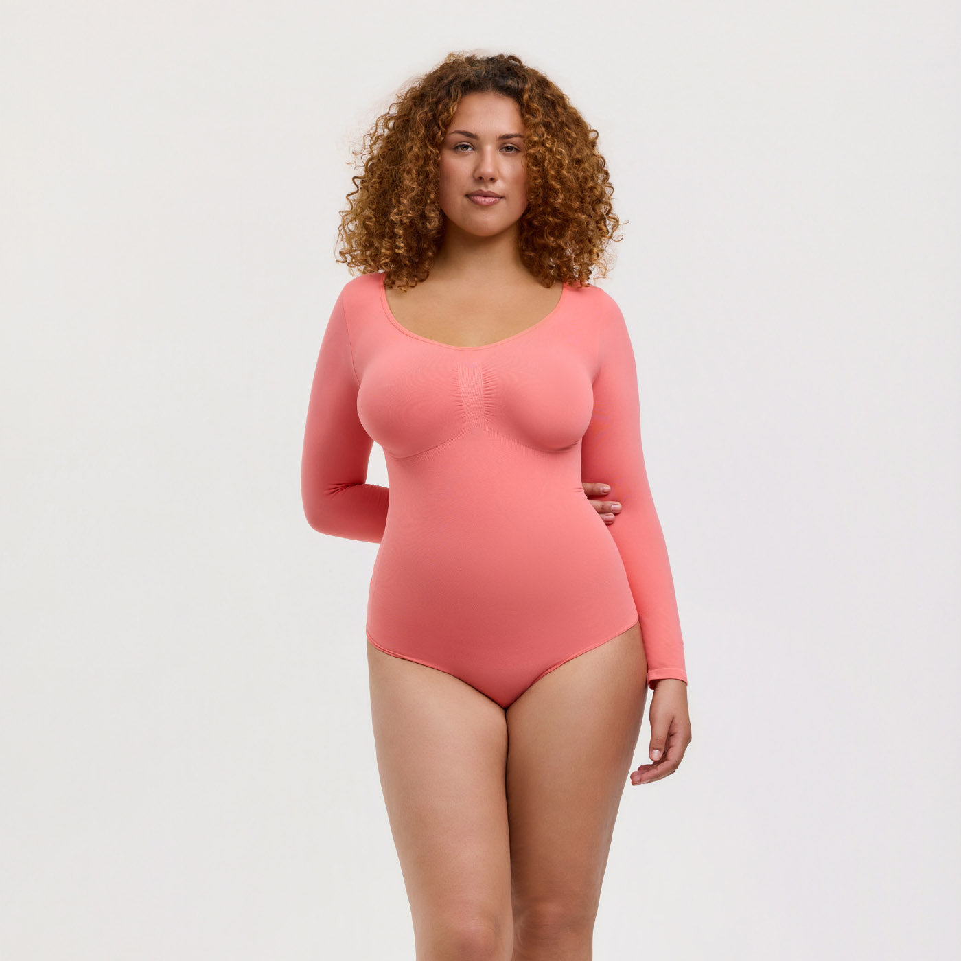 Bodysuit Şekillendirici Shapewear külotlu uzun kollu