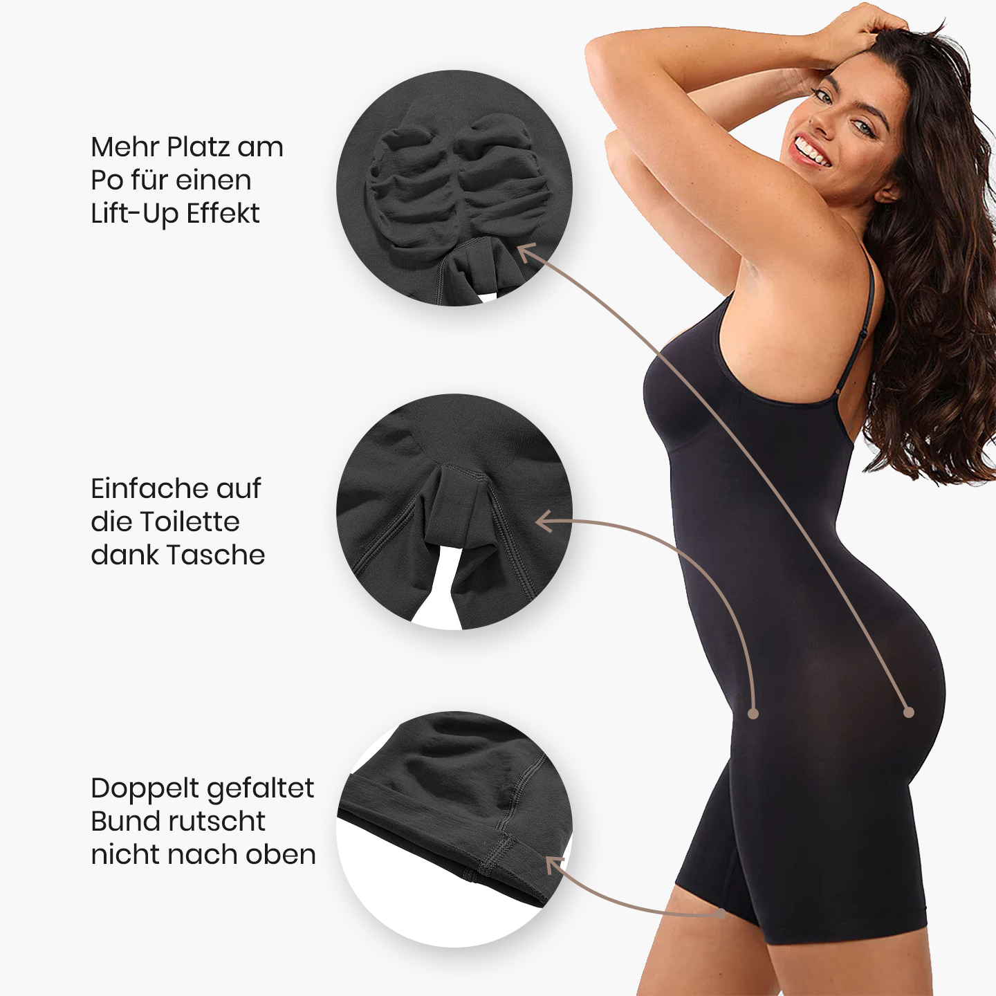 Pantolonlu Şekillendirici Vücut Giysisi Shapewear